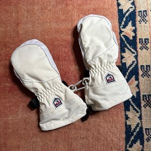 White Hestra mittens